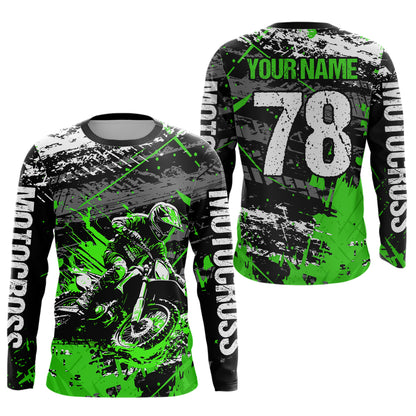 Green Youth Motorcycle Shirt Motocross Jersey Custom Dirt Bike Jersey Kid Men Women DNT54