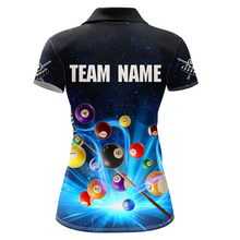 Load image into Gallery viewer, Custom Galaxy 8 Ball Billiard Shirts for Women Billiard Team Shirts Billiard League Polo &amp; 1/4 Zipper NNT85