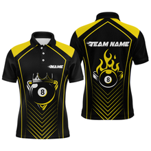 Load image into Gallery viewer, Customized Yellow 8 Ball Pool Crown Men&#39;s Billiard Shirts, Billiard Team Shirts Polo &amp; 1/4 Zip Shirts NNT37
