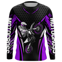 Load image into Gallery viewer, Custom Purple Racing Jersey UPF30+ Youth MX Racing Dirt Bike Off-Road Shirt Biker Girl Women DNT68