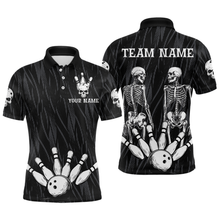 Load image into Gallery viewer, Skull Bowling Shirt for Men 3D Custom Name Team League Bowling Jersey Polo &amp; Quarter-Zip HNT20