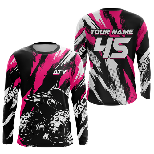 Custom Pink ATV Motocross Jersey Racing Shirts UPF30+ Off-Road Jersey Kid Men Women DNT11
