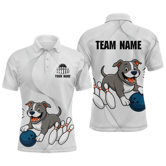Custom Funny French Bulldog Bowling Men Polo & 1/4 Zip Shirts Bowling Team Jerseys HNT94