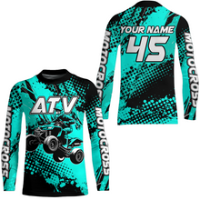 Load image into Gallery viewer, Custom Turquoise ATV Motocross Racing Jersey Kid Adult Quad Bike Jersey Off-Road Shirt UPF30+ ATV Shirt DNT12
