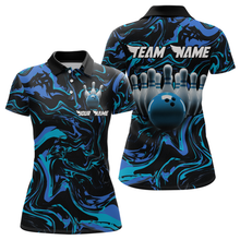 Load image into Gallery viewer, Teal Bowling Custom Women Bowling Shirt Polo &amp; Quarter-Zip Bowling Team Jerseys HNT48