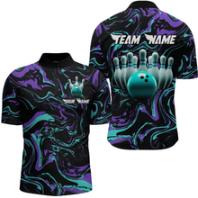 Load image into Gallery viewer, Purple Bowling Custom Men Bowling Shirt Polo &amp; Quarter-Zip Bowling Team Jerseys HNT48