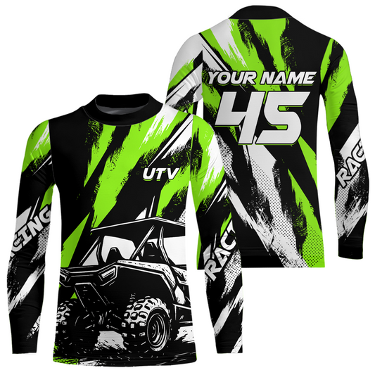 Green UTV Motocross Shirt Kid Men Women UPF30+ Off-Road UTV Racing Jersey DNT28