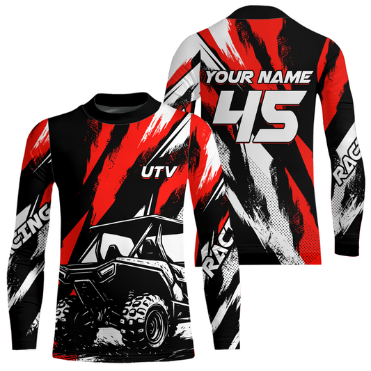 Red UTV Motocross Shirt Kid Men Women UPF30+ Off-Road UTV Racing Jersey DNT28