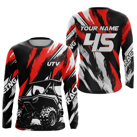 Red UTV Motocross Shirt Kid Men Women UPF30+ Off-Road UTV Racing Jersey DNT28