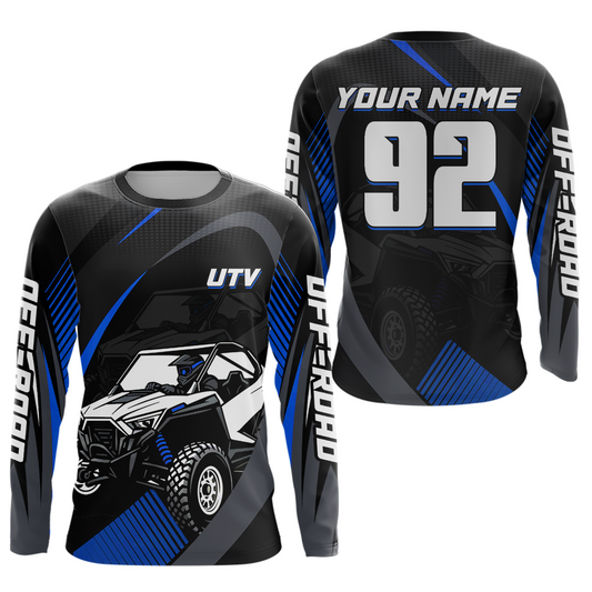 Blue UTV Motocross Racing Shirt Kid Men Women Custom UTV Off-Road Shirts UPF30+ DNT27