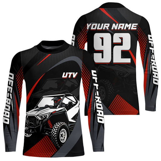 Red UTV Motocross Racing Shirt Kid Men Women Custom UTV Off-Road Shirts UPF30+ DNT27