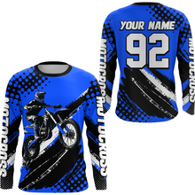 Load image into Gallery viewer, Personalized Blue Racing Jersey Motocross for Men Women Kid Upf30+ Youth Off-Road Racing Jersey DNT02