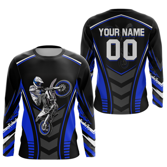 Blue Youth Dirt Bike Jersey MX Off-Road Motocross Shirt Racing Shirt Kid Men Women DNT55