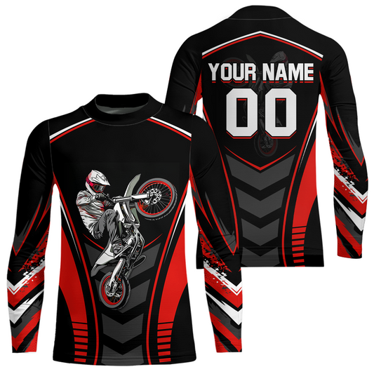 Red Youth Dirt Bike Jersey MX Off-Road Motocross Shirt Racing Shirt Kid Men Women DNT55