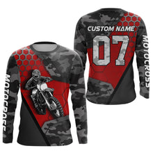 Load image into Gallery viewer, Red Motocross Jersey Upf30+ Custom Dirt Bike Jersey Mens Women Off-Road Jersey Adult&amp;Kid| CTP45