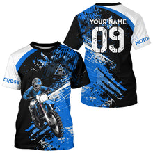 Load image into Gallery viewer, Adult&amp;Kid Custom Motocross Jersey Blue UPF30+ MX Racing Biker Off-road Dirt Bike Racewear| CTP31