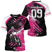Load image into Gallery viewer, Adult&amp;Kid Custom Motocross Jersey Pink UPF30+ MX Racing Biker Off-road Dirt Bike Racewear| CTP31