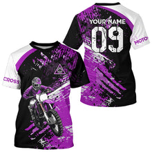 Load image into Gallery viewer, Adult&amp;Kid Custom Motocross Jersey Purple UPF30+ MX Racing Biker Off-road Dirt Bike Racewear| CTP31