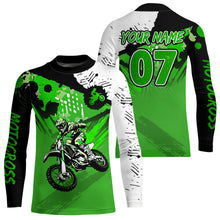 Load image into Gallery viewer, Custom Motocross Jersey Green Dirt Bike Clothes Upf30+ Mens Women Motorcycle Jersey| CTP14