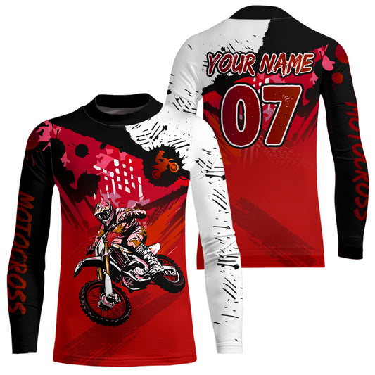 Custom Motocross Jersey Red Dirt Bike Clothes Upf30+ Mens Women Motorcycle Jersey| CTP14