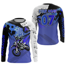 Load image into Gallery viewer, Custom Motocross Jersey Blue Dirt Bike Clothes Upf30+ Mens Women Motorcycle Jersey| CTP14