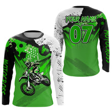 Load image into Gallery viewer, Custom Motocross Jersey Green Dirt Bike Clothes Upf30+ Mens Women Motorcycle Jersey| CTP14