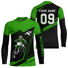 Load image into Gallery viewer, Custom Motocross Jersey Green Dirt Bike Clothes Upf30+ Mens Women Motorcycle Jersey| CTP58