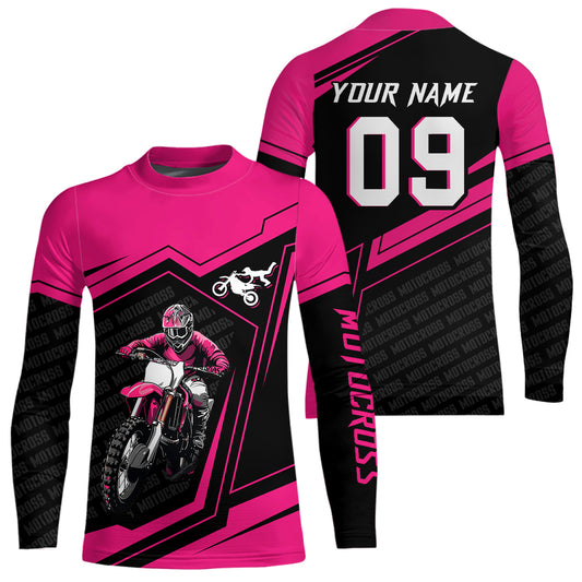 Custom Motocross Jersey Pink Dirt Bike Clothes Upf30+ Mens Women Motorcycle Jersey| CTP58