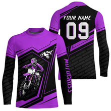 Load image into Gallery viewer, Custom Motocross Jersey Purple Dirt Bike Clothes Upf30+ Mens Women Motorcycle Jersey| CTP58
