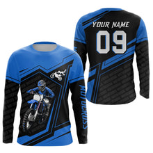 Load image into Gallery viewer, Custom Motocross Jersey Blue Dirt Bike Clothes Upf30+ Mens Women Motorcycle Jersey| CTP58