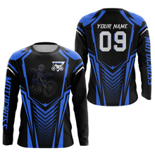 Load image into Gallery viewer, Adult&amp;Kid Custom Motocross Jersey Blue UPF30+ MX Racing Biker Off-road Dirt Bike Racewear| CTP49