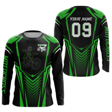 Load image into Gallery viewer, Adult&amp;Kid Custom Motocross Jersey Green UPF30+ MX Racing Biker Off-road Dirt Bike Racewear| CTP49