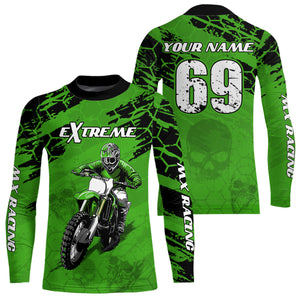 Custom Green Motocross Jersey for Men Women Upf30+ Dirt Bike Shirt Motorcycle Jersey| CTP71