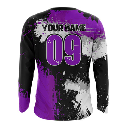 Adult&Kid Purple Custom Motocross Jersey UPF30+ MX Racing Dirt Bike Racewear| CTP34