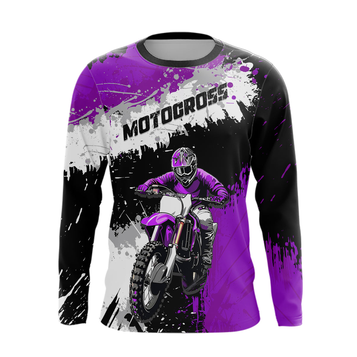 Adult&Kid Purple Custom Motocross Jersey UPF30+ MX Racing Dirt Bike Racewear| CTP34