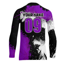 Load image into Gallery viewer, Adult&amp;Kid Purple Custom Motocross Jersey UPF30+ MX Racing Dirt Bike Racewear| CTP34