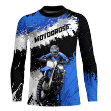 Load image into Gallery viewer, Adult&amp;Kid Blue Custom Motocross Jersey UPF30+ MX Racing Dirt Bike Racewear| CTP34