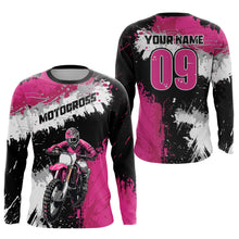 Load image into Gallery viewer, Adult&amp;Kid Pink Custom Motocross Jersey UPF30+ MX Racing Dirt Bike Racewear| CTP34
