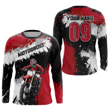 Load image into Gallery viewer, Adult&amp;Kid Red Custom Motocross Jersey UPF30+ MX Racing Dirt Bike Racewear| CTP34