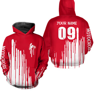 Adult&Kid red custom dirt bike jersey Motocross jersey upf30+ mens women Motocross Shirt| CTP06