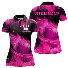 Load image into Gallery viewer, Pink Flame Bowling Jersey Men And Women Custom Bowling Shirts Unisex Polo Bowling Team Shirt CP07