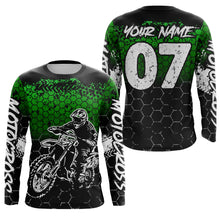 Load image into Gallery viewer, Green Motocross Jersey Upf30+ Custom Dirt Bike Jersey Mens Women Off-Road Jersey Adult&amp;Kid| CTP04