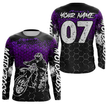 Load image into Gallery viewer, Purple Motocross Jersey Upf30+ Custom Dirt Bike Jersey Mens Women Off-Road Jersey Adult&amp;Kid| CTP04