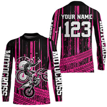 Load image into Gallery viewer, Pink Motocross Jersey Upf30+ Custom Dirt Bike Jersey Mens Women Off-Road Jersey Adult&amp;Kid| CTP60