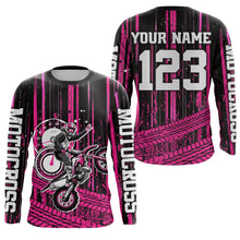 Load image into Gallery viewer, Pink Motocross Jersey Upf30+ Custom Dirt Bike Jersey Mens Women Off-Road Jersey Adult&amp;Kid| CTP60