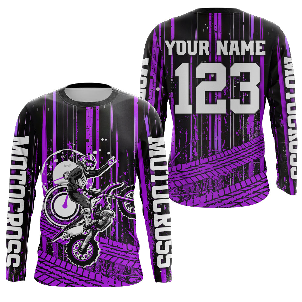 Purple Motocross Jersey Upf30+ Custom Dirt Bike Jersey Mens Women Off-Road Jersey Adult&Kid| CTP60