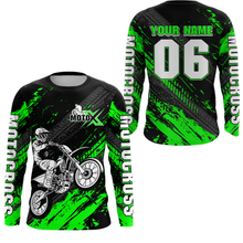 Load image into Gallery viewer, Green Motocross Jersey Upf30+ Custom Dirt Bike Jersey Mens Women Off-Road Jersey Adult&amp;Kid| CTP48