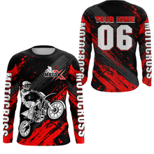 Load image into Gallery viewer, Red Motocross Jersey Upf30+ Custom Dirt Bike Jersey Mens Women Off-Road Jersey Adult&amp;Kid| CTP48