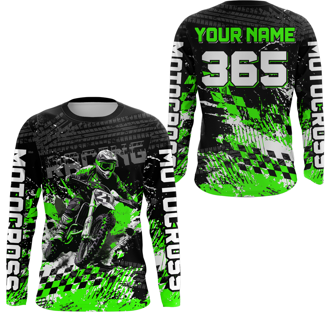 Green Dirt Bike Jersey Motocross Jersey Upf30+ Custom Mens Women Off-Road Jersey| CTP44