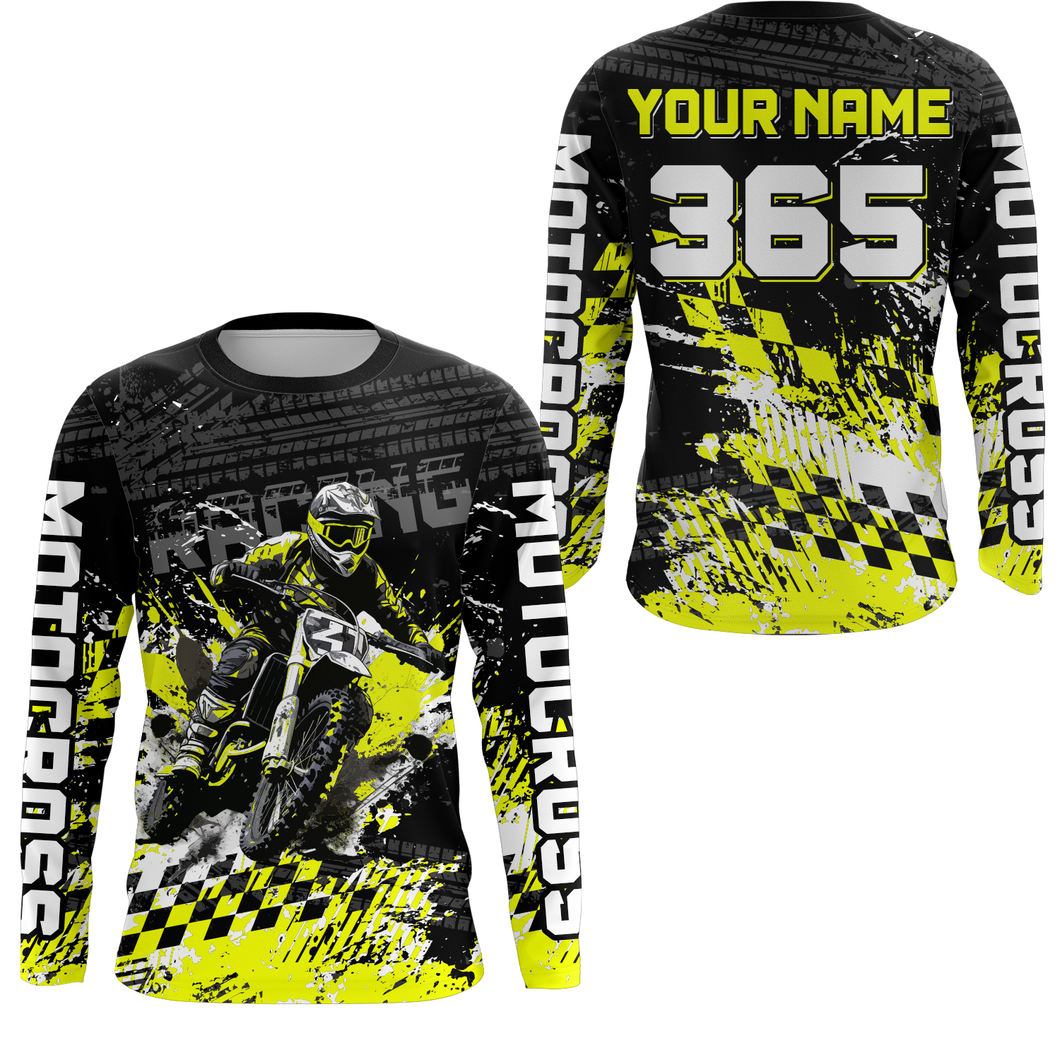 Yellow Dirt Bike Jersey Motocross Jersey Upf30+ Custom Mens Women Off-Road Jersey| CTP44